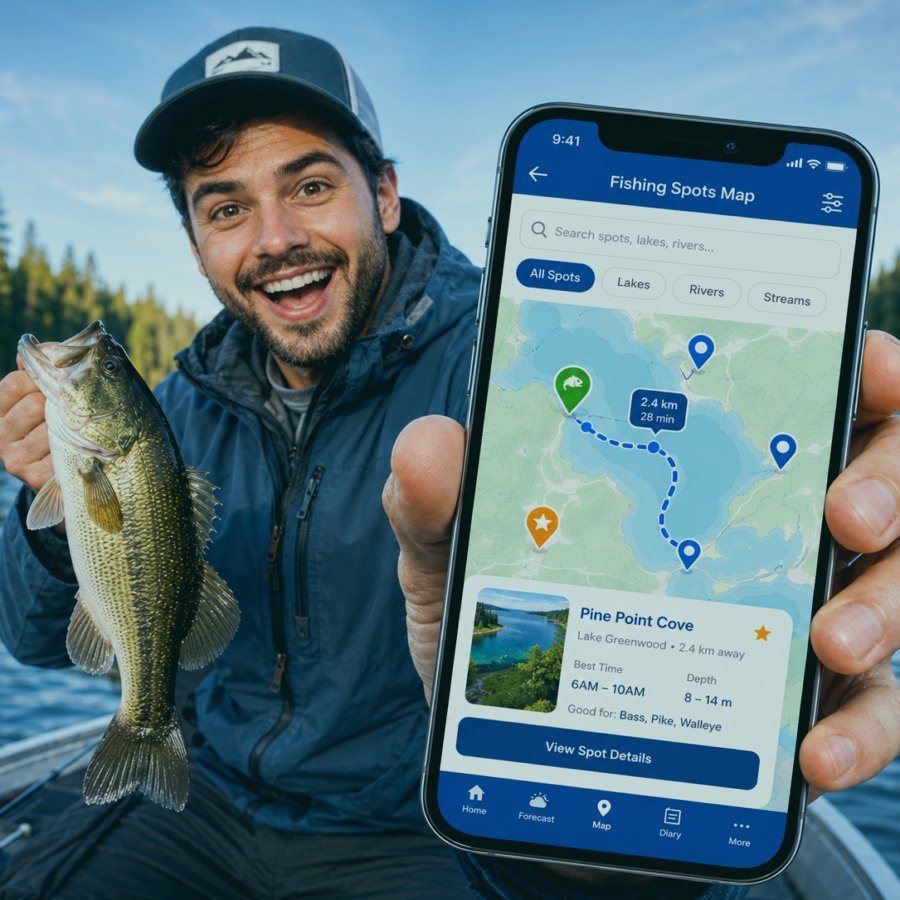 Fishing reports and local notes inside mobile app